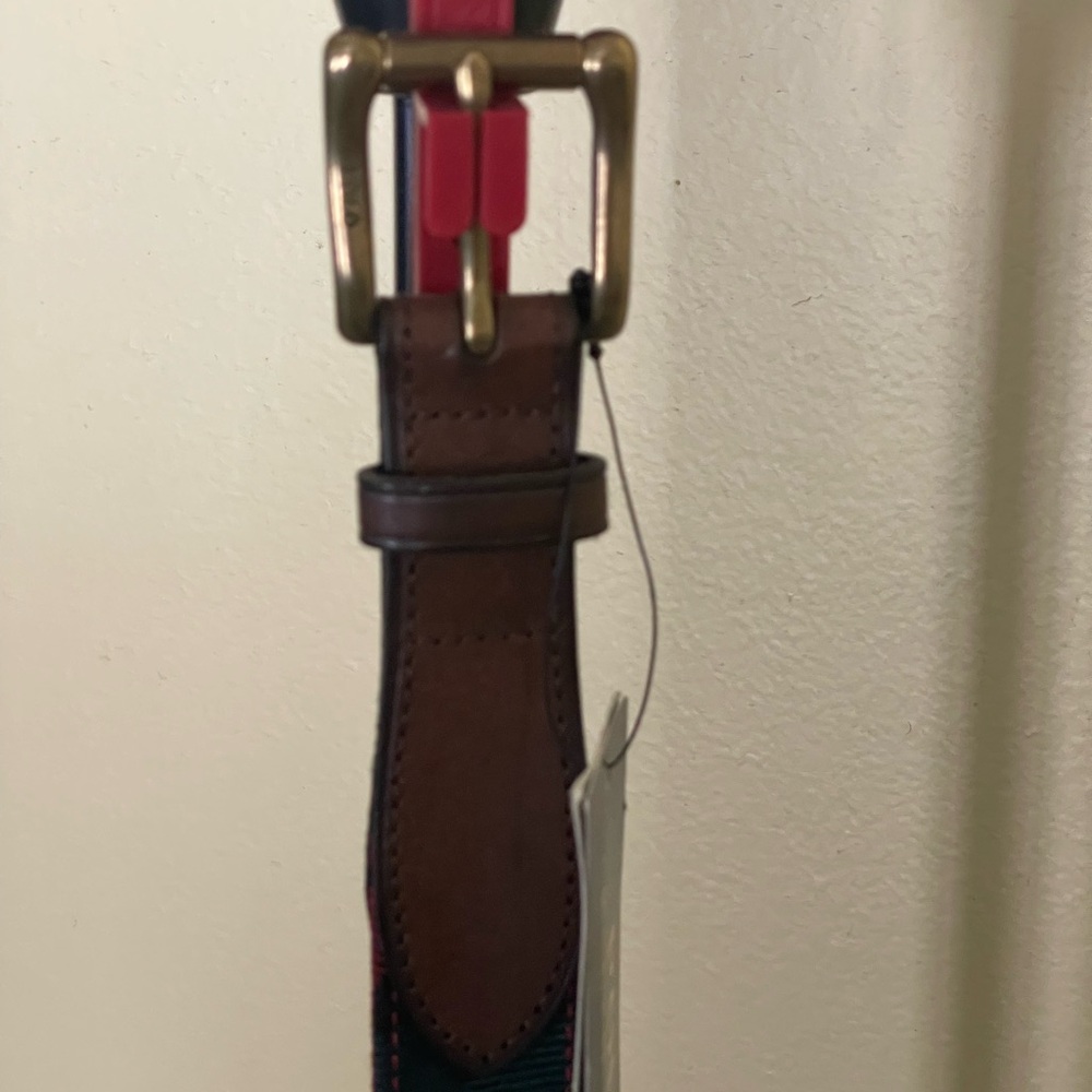 Ralph Lauren Tartan belt with leather accents - Picture 6 of 10